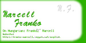 marcell franko business card